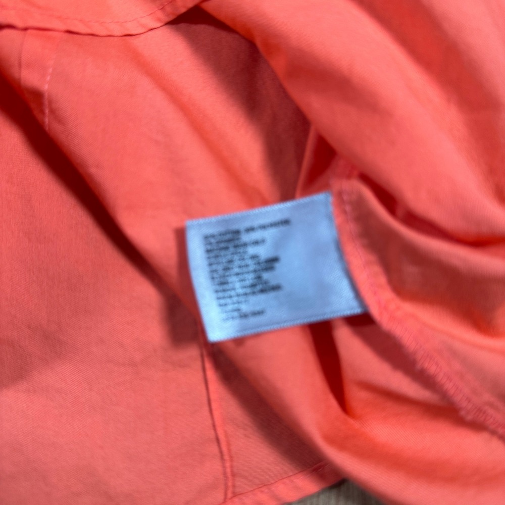 Worthington Ruffle Front Blouse Women Medium Coral Orange Sleeveless Zip Top - Picture 7 of 10
